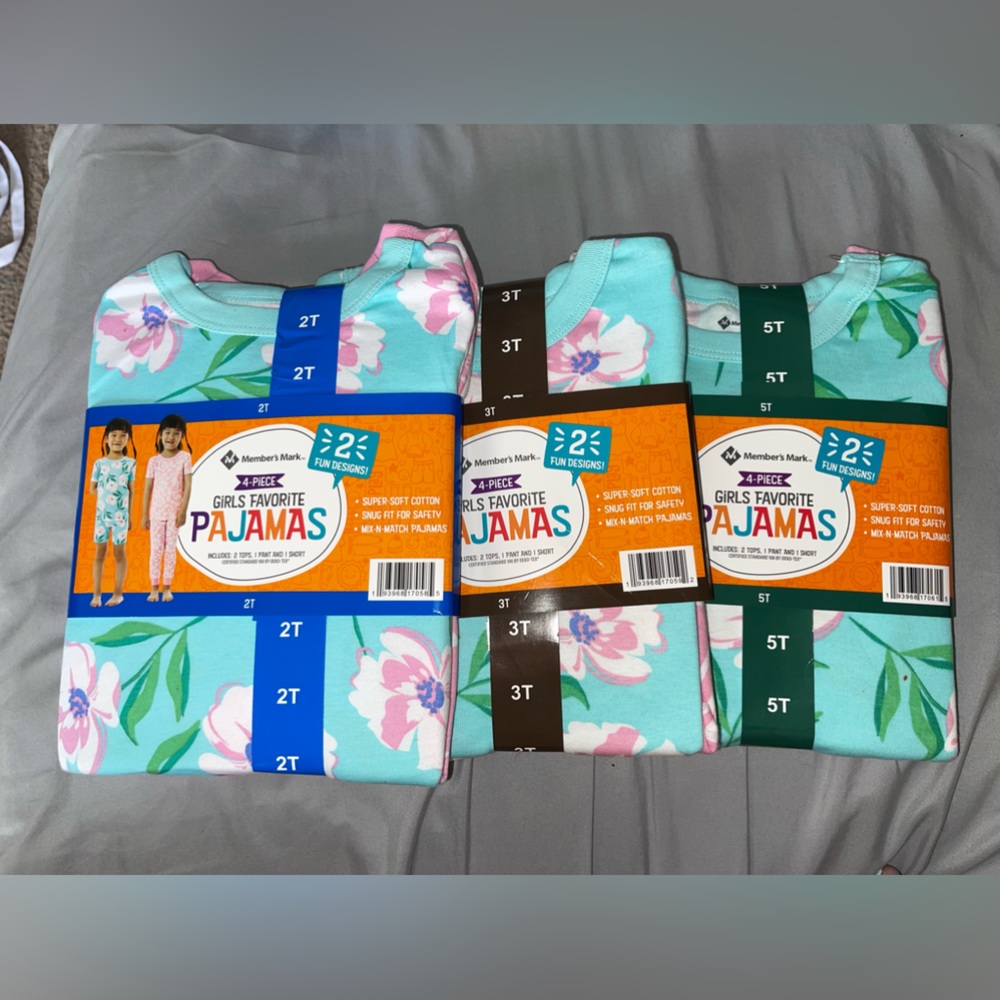 NWT Member’s Mark Girl Pajamas